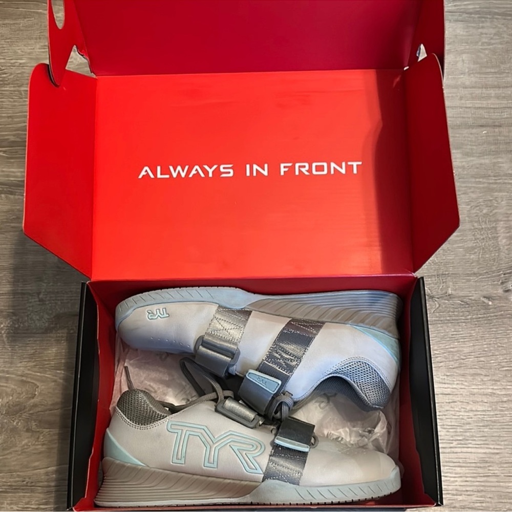 TYR Silver & Blue Weightlifting Shoes